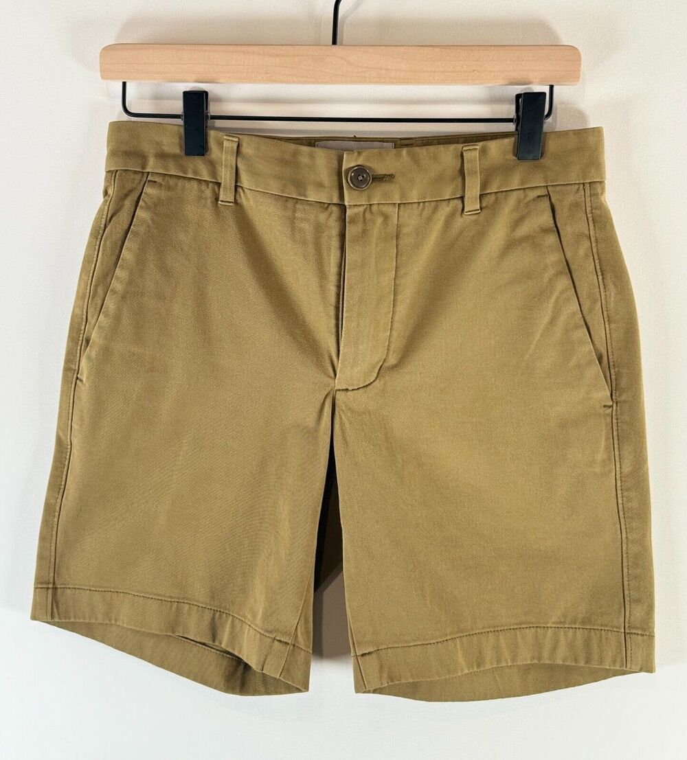Everlane Womens Shorts Green Chino Slim Bermuda Pockets Stretch Casual Size 28